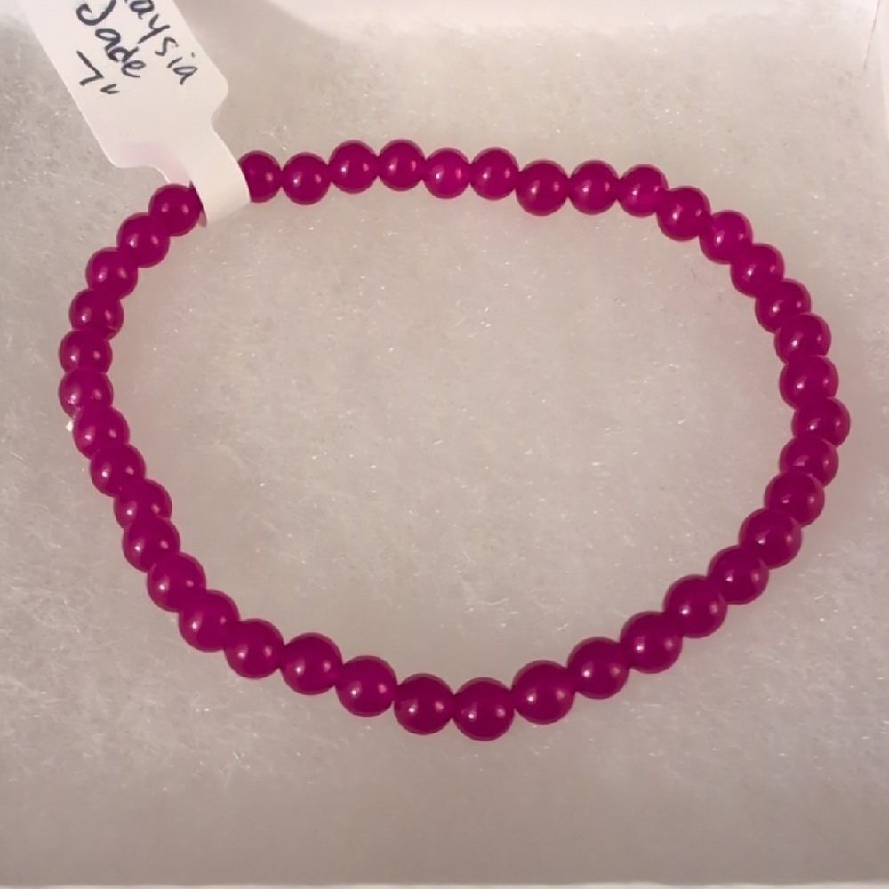 Malaysia Jade Pink Stretch Bracelet